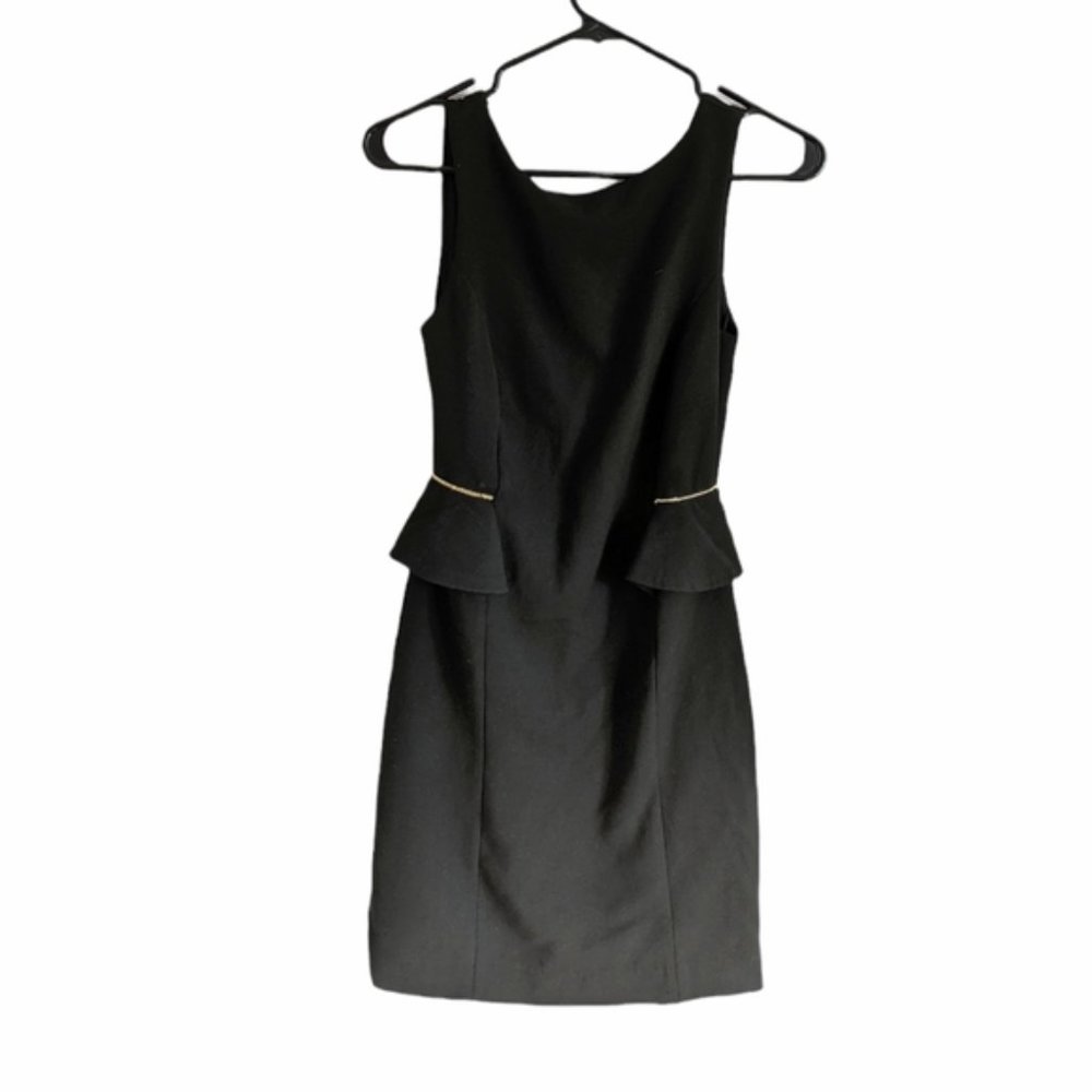 ZARA pencil peplum dress with gold chain detail size S Small